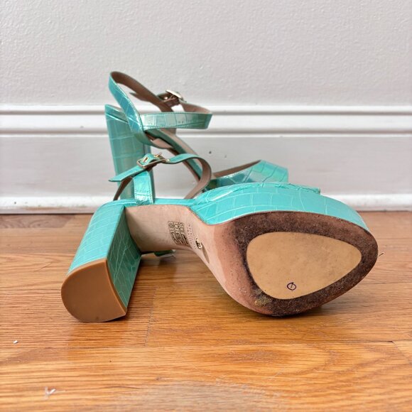 Stuart Weitzman Ryder 95 Platform Sandals Capri Ice Block Heel - Picture 9 of 9